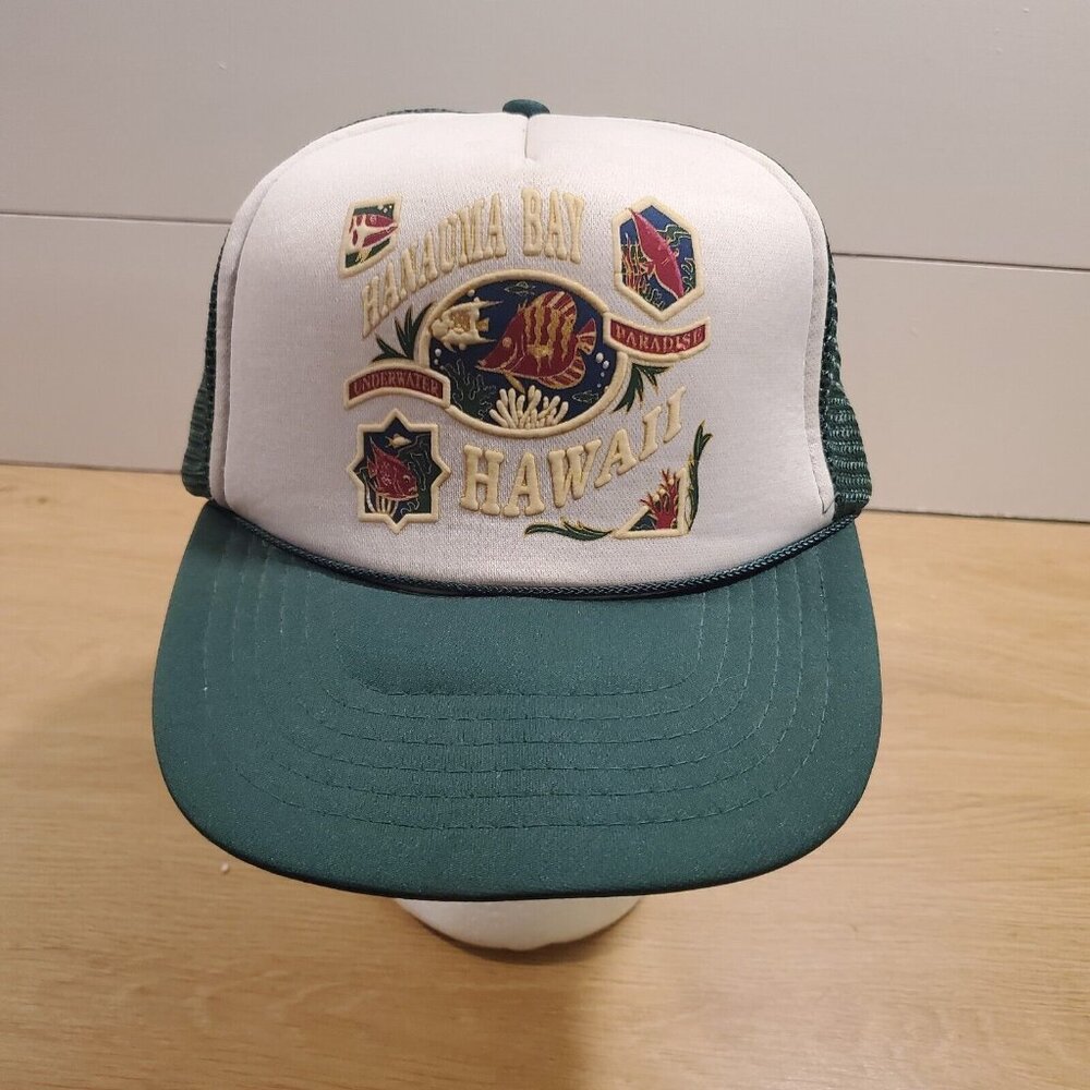 HANAUMA BAY HAWAII Hat Snapback Baseball Vintage 80s Cap Retro Dad Trucker